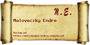 Maloveczky Endre névjegykártya