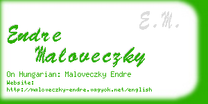 endre maloveczky business card